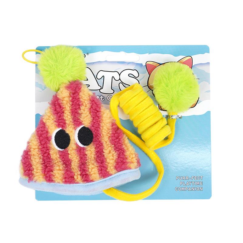 Cat Toys Self-Hi Boredom Swinging Hanging Door Hairball Elastic Rope Cat Cuddle Stick Spring Ringing Paper Pet Supplies