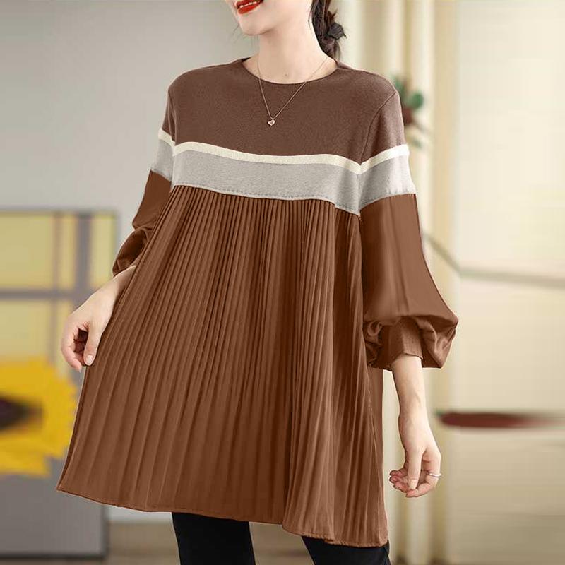 ZANZEA Women Casual Round Neck Loose Long Sleeve Blouse