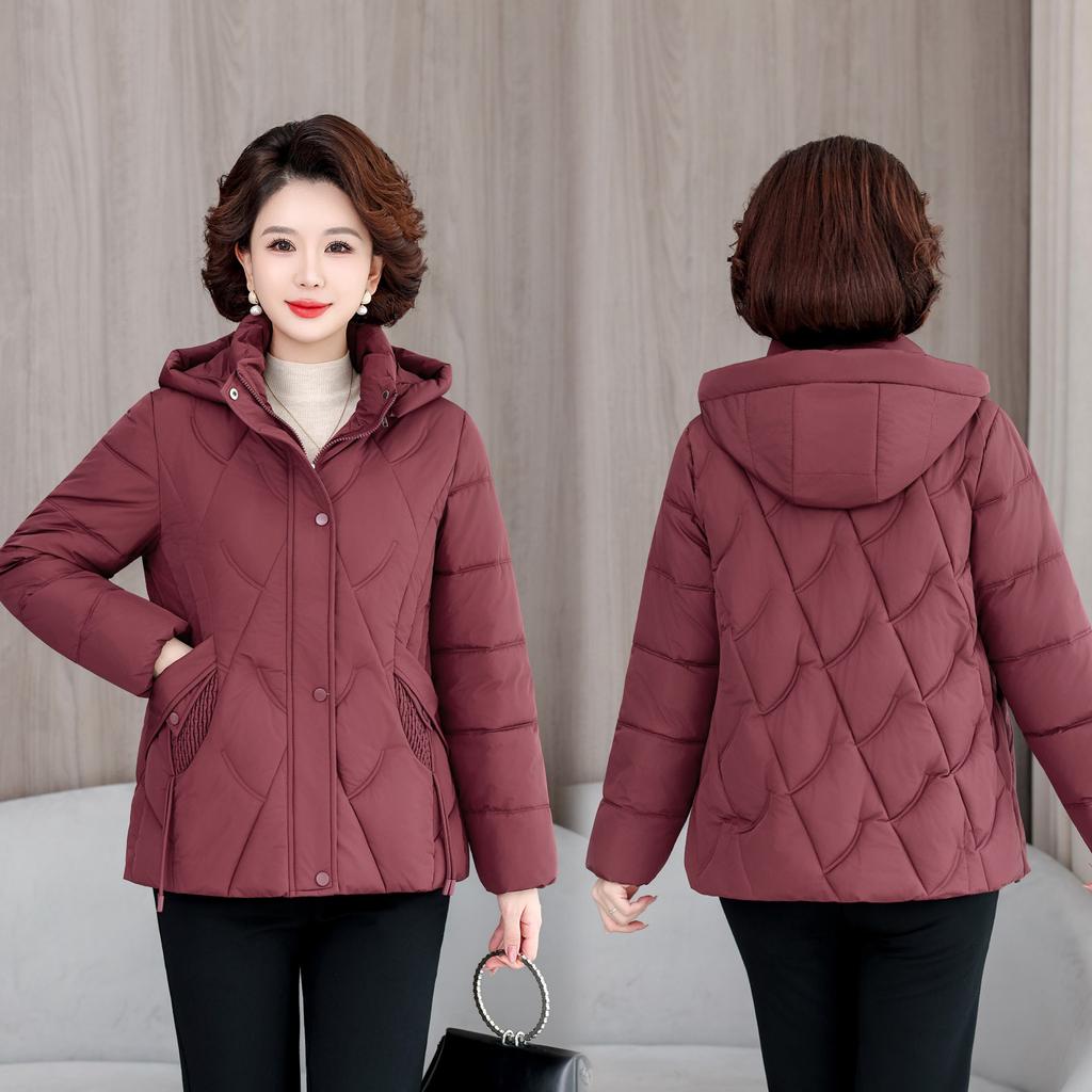 L-XL medium and old cotton clothes women's fashion thickened cotton-padded clothes mother winter clothes thickened jacket light and thin clothes