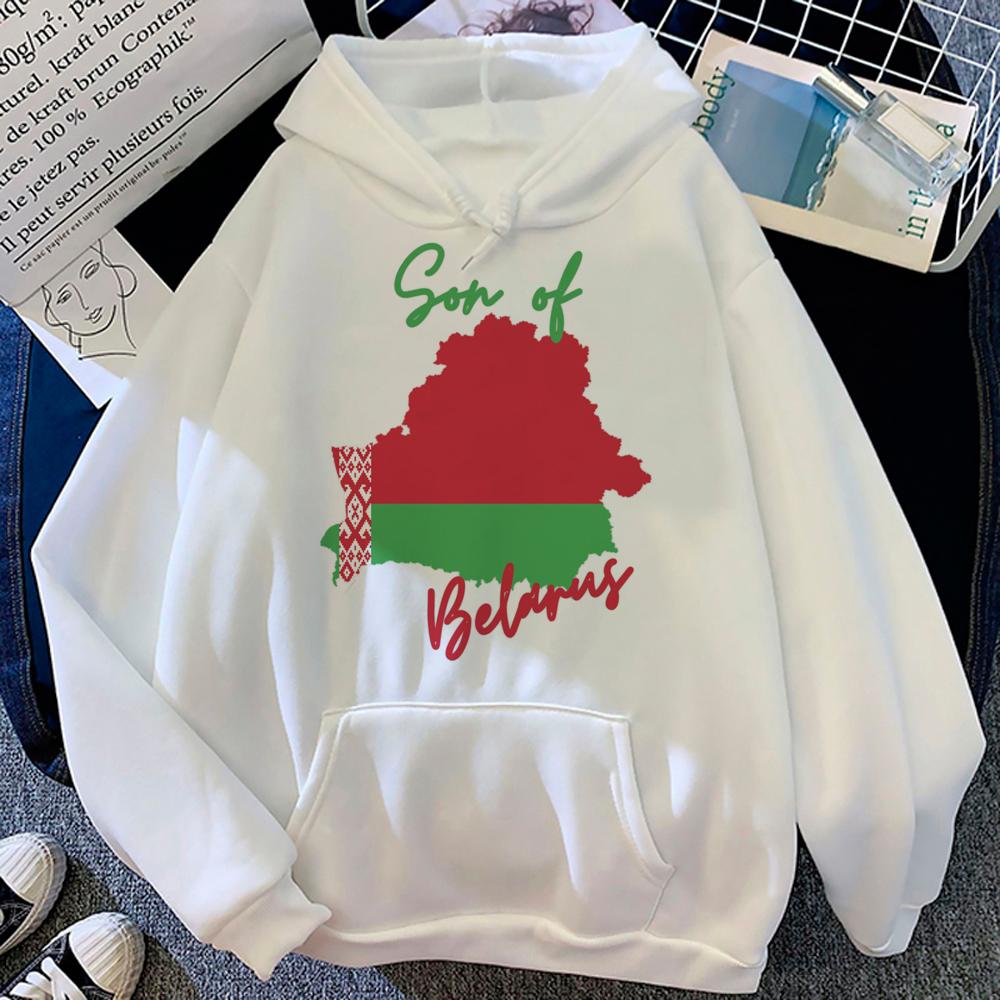 Belarus Hoodies Women 90s Graphic Aesthetic Long Sleeve Top Clothing Female Harajuku Hood