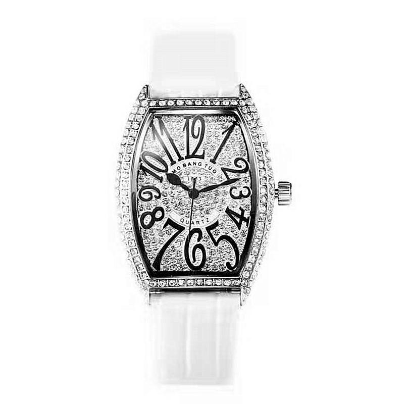 Counter Fashion Digital Face Wine Barrel Watch Women With Quartz Full Diamond Tide Watch