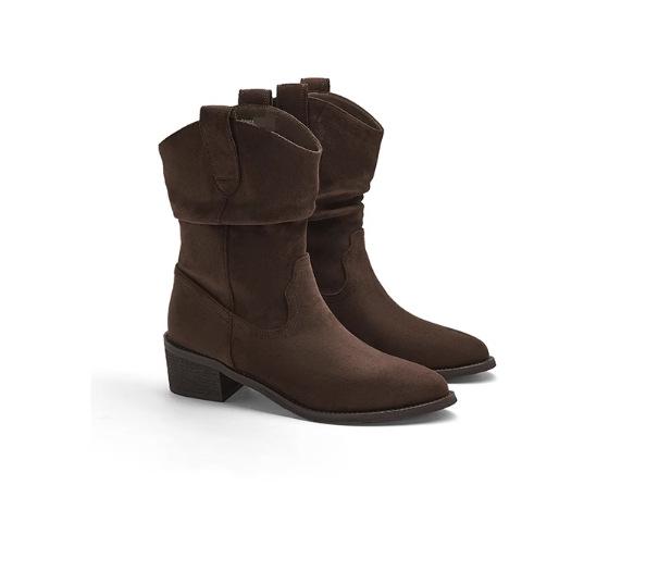 

Wu Xin same knight boots autumn memory high heel short boots women s thin Maillard stacking boots 40