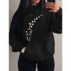 Cats And Footprints Creative Design Female Sweatshirt Hip Hop Pocket Hoodies Creativity Warm Pullover Street Style Fleece