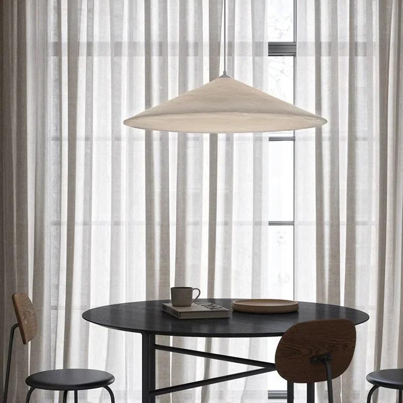 Nordic Silk Pendant Lamp Modern Hill Pendant Light For Living Room Bedroom Restaurant Decor LED Cloth Hanging Lighting Fixtures