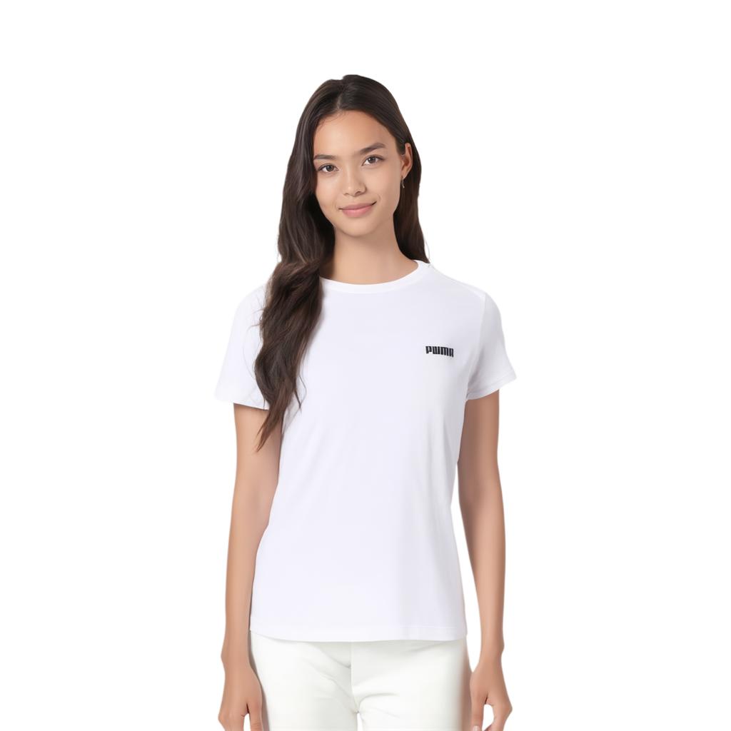 Puma Sportowa Moda Casual Okrągły Dekolt Krótki Rękaw T-Shirt Damski Top Biały 690193-02