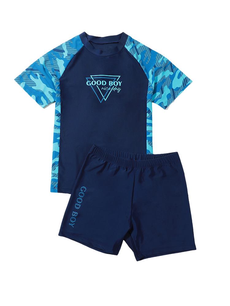 2025 Boys  Plus Size Two-Piece Swimwear Set for Kids and Teens
