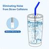 Stainless Steel Straws with Silicone Tips,Reble Metal Straws for 20 oz Tumblers & 16 oz Glass Cups,8.26" Long 0.31" Wide Drinking Straw,BPA-Free &