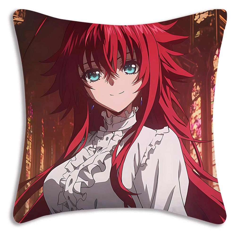 R-Rias G-Gremory Pillow Covers Cartoon Sofa Decorative Home Double-Sided Printing Short Plush Cute Cushion Cover
