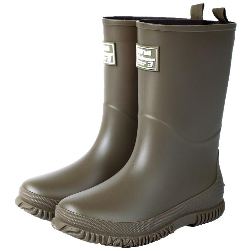 New medium tube rain shoes women's fashion adult outdoor non-slip waterproof shoes rainforest hiking rain boots