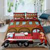 Firefighter Truck Duvet Cover KingQueen Size Red Firemen Car Bedding Set for Kids Boys Girls Fire Engine Polyester Quilt Cover