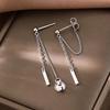 925 Silver Chain Stud Earrings - Summer Tassel Drop Earrings, Trendy Hip Hop European & American Style for Women (2021 Collection)