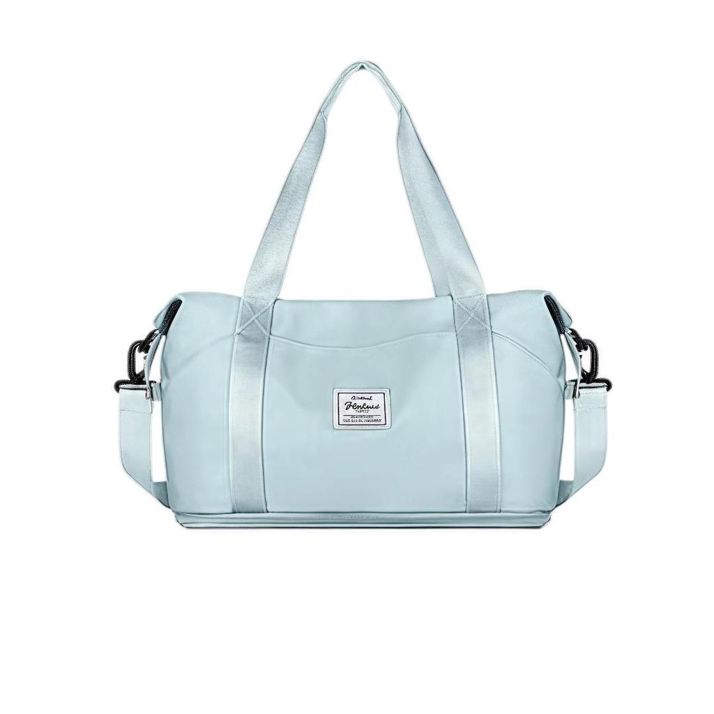 Landcase Handheld Travel Bag for Women, Large Capacity Luggage Bag with Expandable Storage, Wet And Dry Separation Fitness Bag 2104 Light Blue