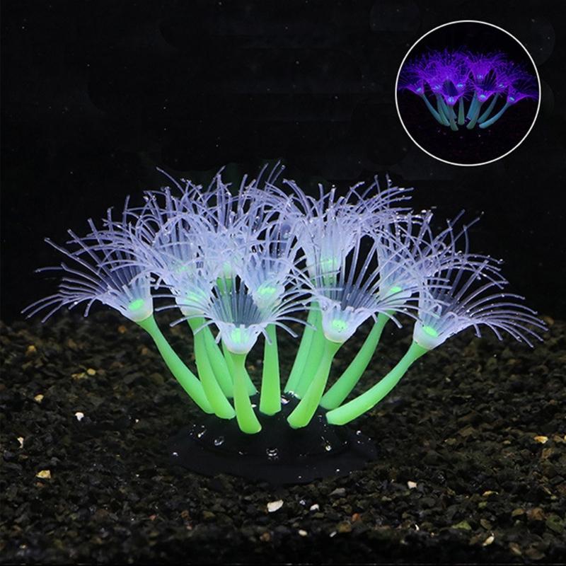 Realistic Coral Silicone Simulation Aquarium Ornaments False Water Plant Fish Aquarium Plant Aquarium Supplies X3UC