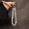 Internet Celebrity Senior Sense Colorful Crystal Water Drop Flash Mobile Phone Chain String Beads Bag Keychain Women's Short Lanyard