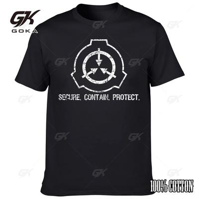SCP Badge Printed Tshirt Summer 0 Neck Short Sleeve Top Casual Hip Hop  Harajuku Style Top Mens and Womens Clothing