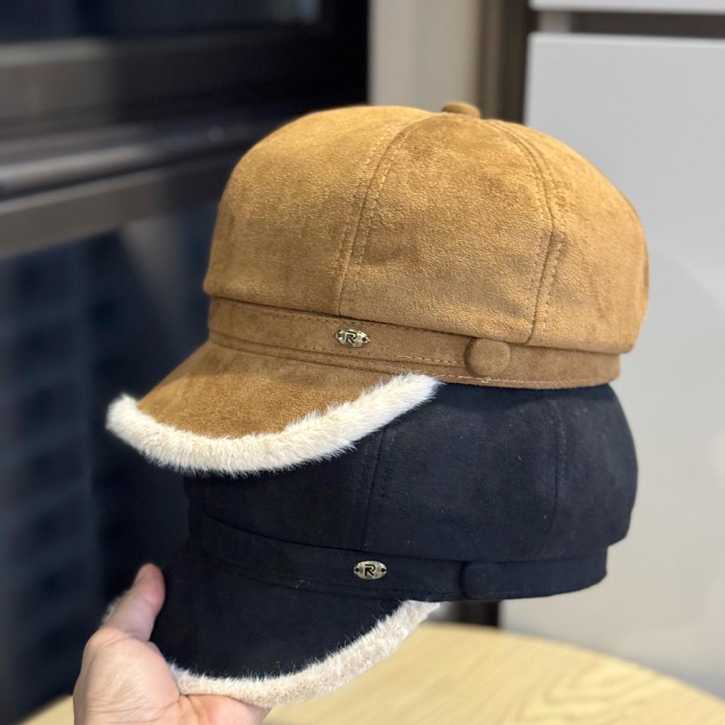 Women's Vintage-Inspired Octagonal Beret Cap Suede Beret for Women, Hat for Women Pretty, Elegant Cap for Women