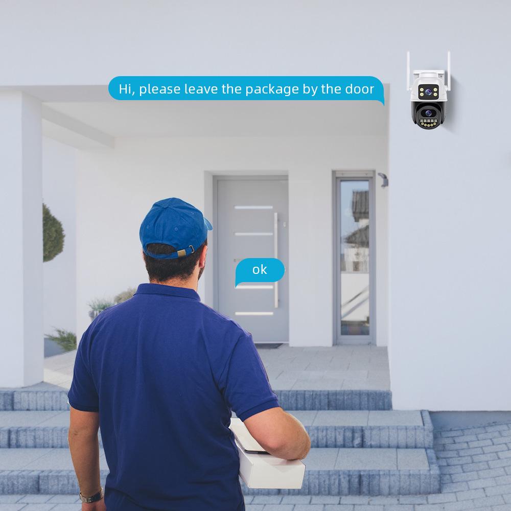 iCSee Dual-Lens Wireless WiFi Camera with HD Color Night Vision & Mobile Remote Outdoor Monitoring