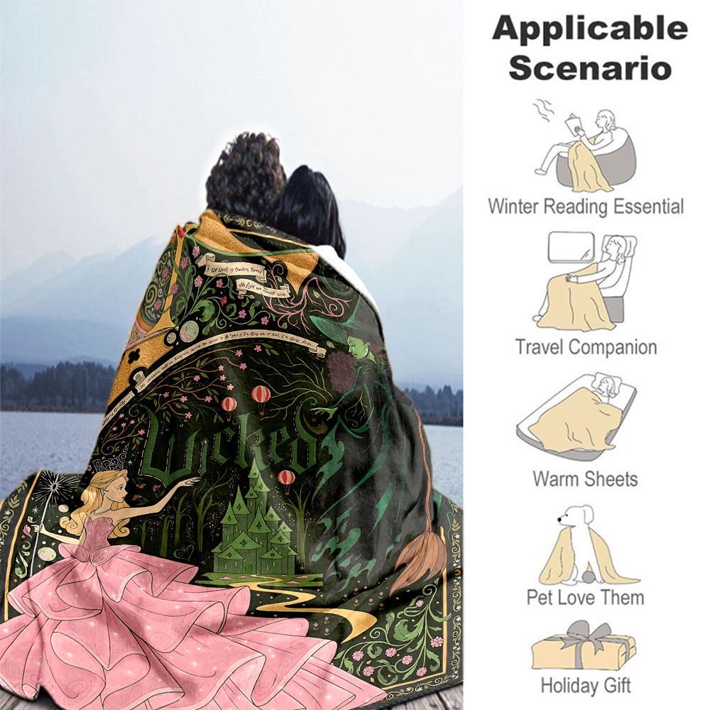 1pc Wicked Outdoor Blanket Lightweight Flannel, Soft & Warm, All-Season Use for Sofa, Outdoor, Camping, Living Room, Office132