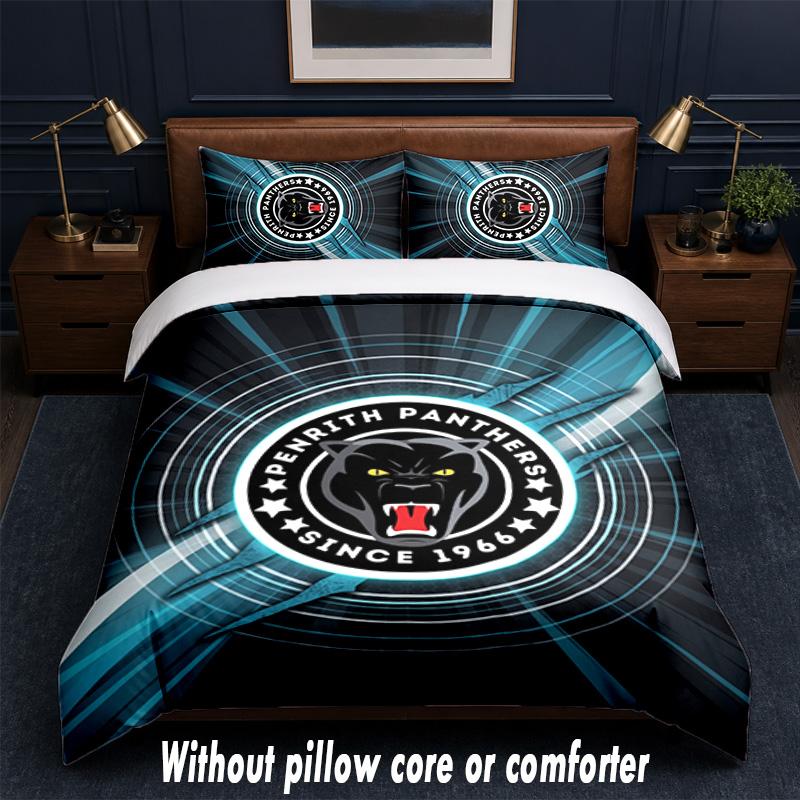 Penrith Panthers Design Bed Bedding Set 1 Duvet Cover + 2 Pillowcases Soft Breathable Household Bed Linens