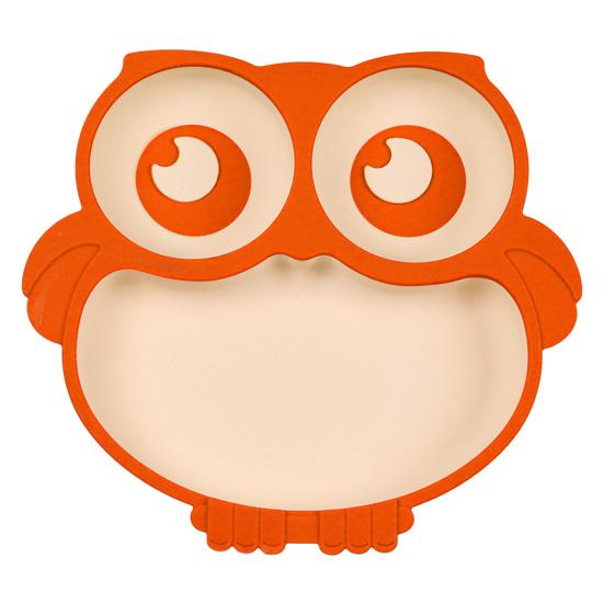 

Удобный с 4 присоской, силиконовый для ежедневного приема пищи, 3 сетки, тарелка для детского питания, разделенный контейнер для ужина для детского сада, детская посуда, блюдо оранжевый