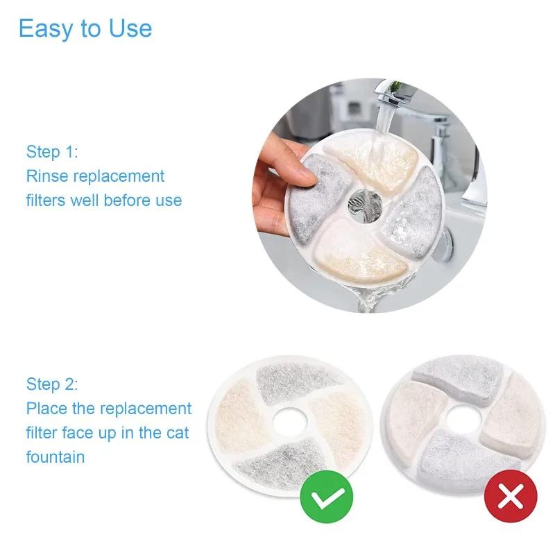 Cat Water Fountain Filters, 4 Packs Replacement Filters for Automatic Pet Fountain, 4.13inch Filters For Cat Water Fountain