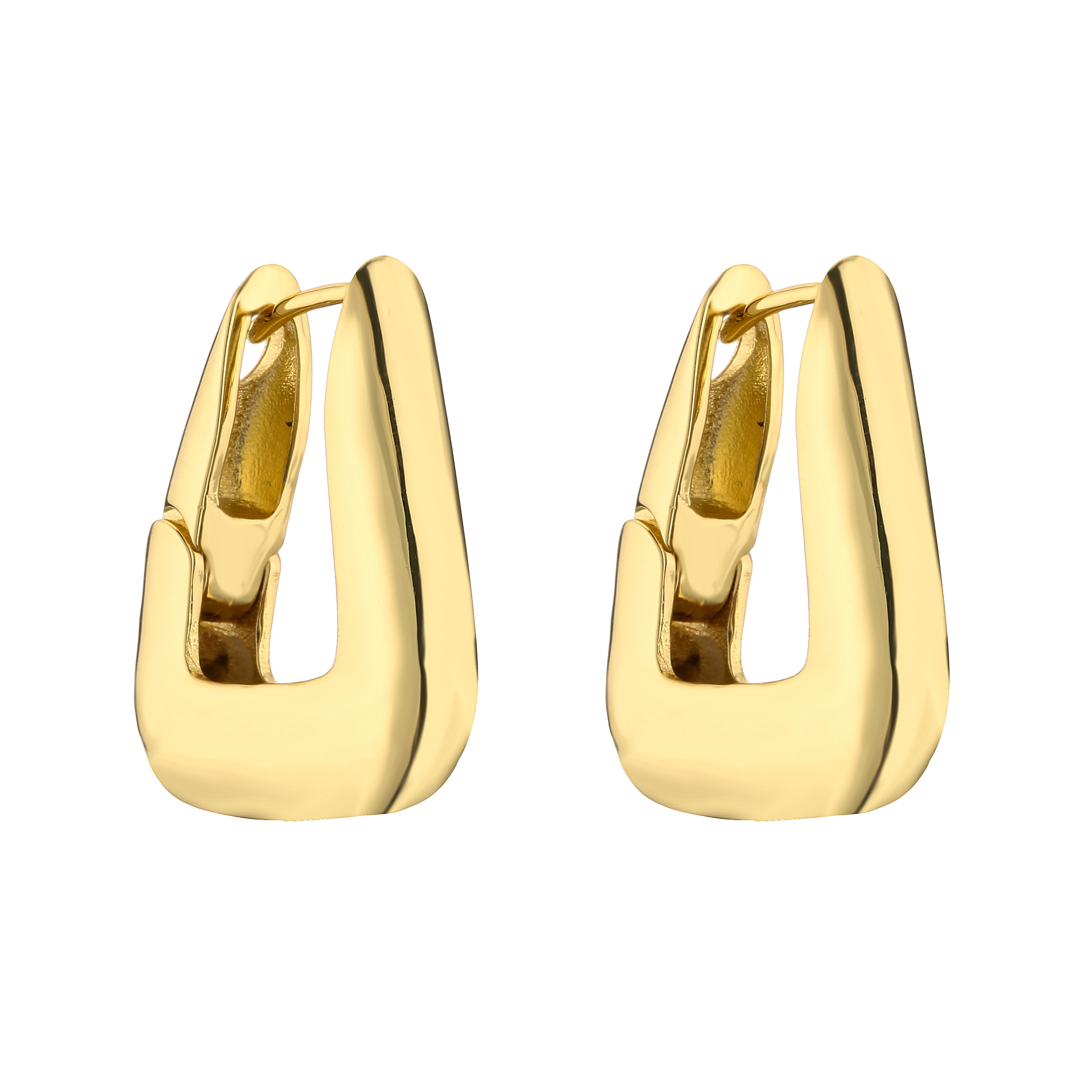 

HECHENG,Classic Ear Buckle for Women, Trendy Gold Color Circle Hoop Earrings Punk Hip Hop Zircon Accessories Wholesale