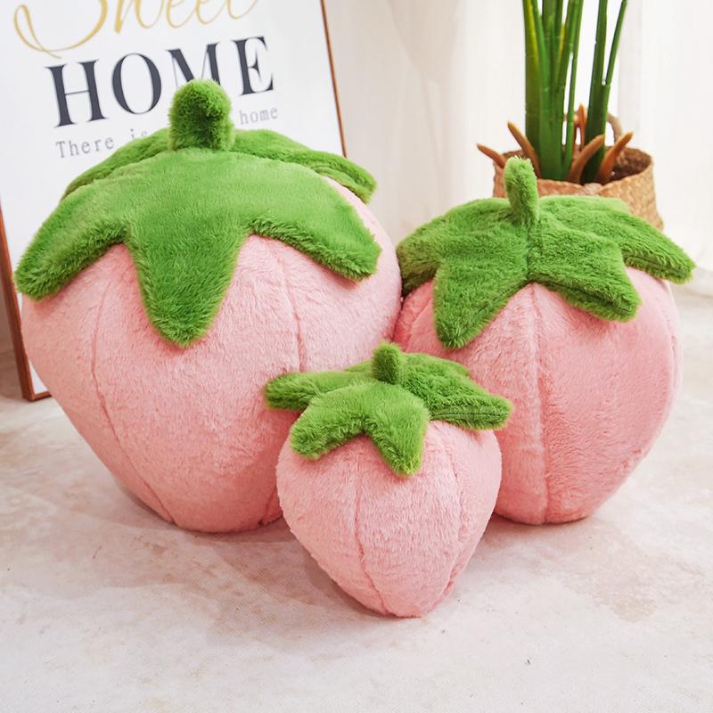 1pc 23/35cm Strawberry Pillow Plush Toy Handmade Doll Cartoon Anime Cute Cushion Home Decoration Children's Birthday Gift Toy