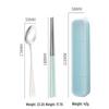 Stainless Steel Travel Cutlery Set: Fork, Spoon, Chopsticks with Portable Storage Box