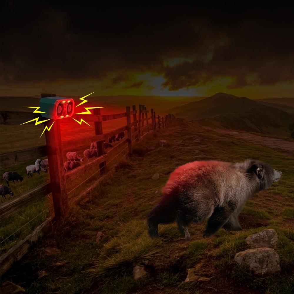 Solarbetriebener Wildtieralarm & Licht zum Schutz von Bauernhöfen