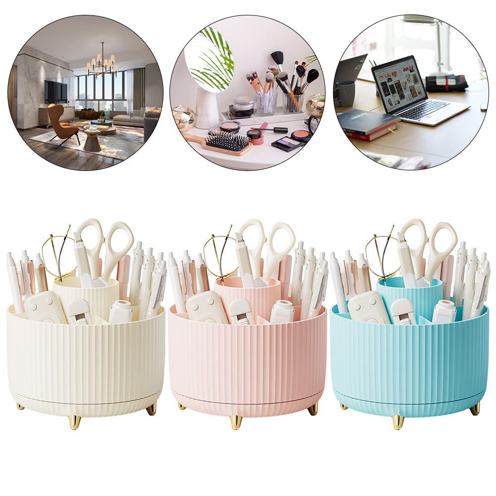 360° Drehbarer Make-up-Pinsel-Aufbewahrungsbox Große Kapazität Make-up-Aufbewahrungsorganizer Multifunktional für Zuhause Schlafzimmer Schminktisch