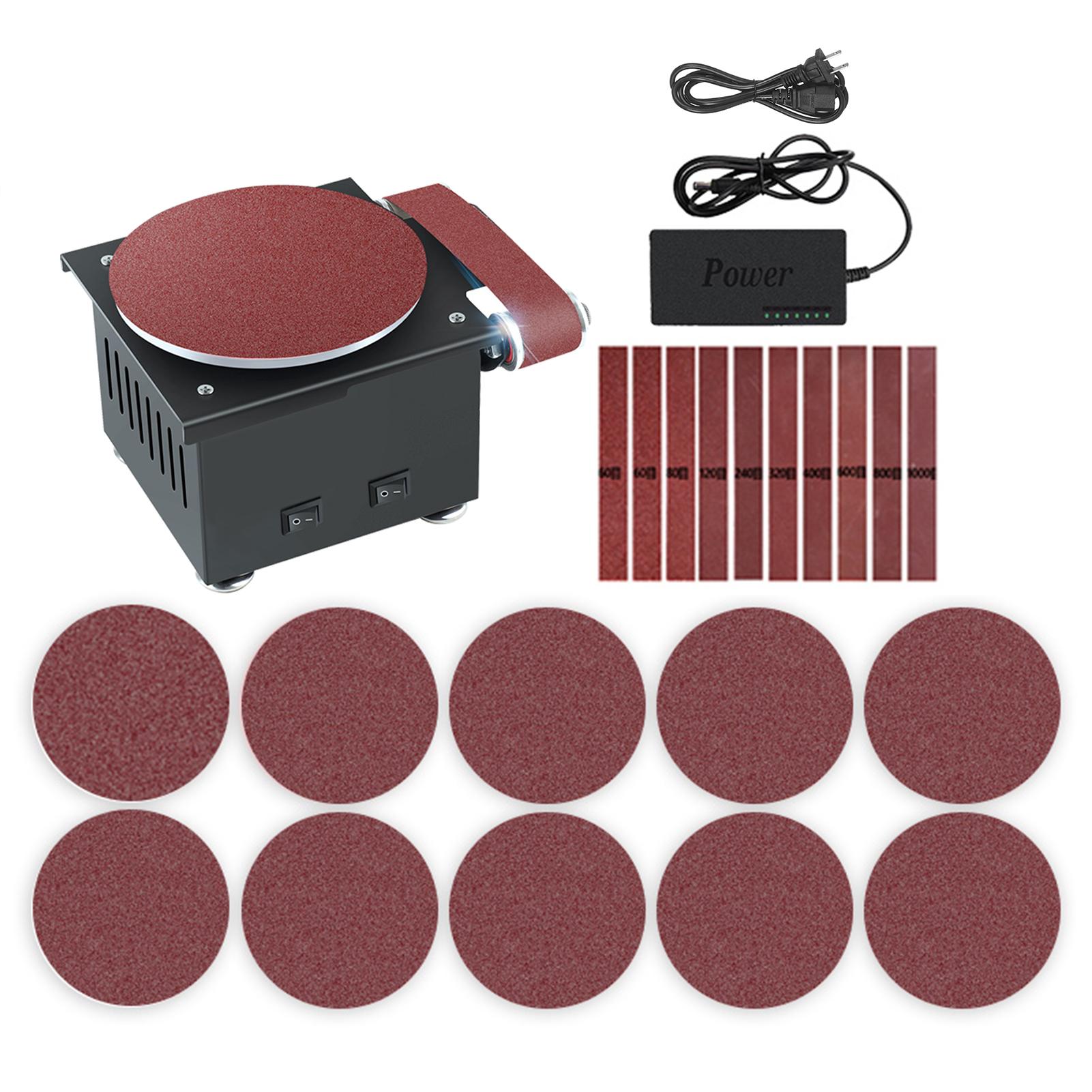 

Мини-настолочная ленточная и дисковая шлифовальная машина Шлифовальный ролик Электрическая точилка для кромок 7 Переменная скорость 10 Шлифование