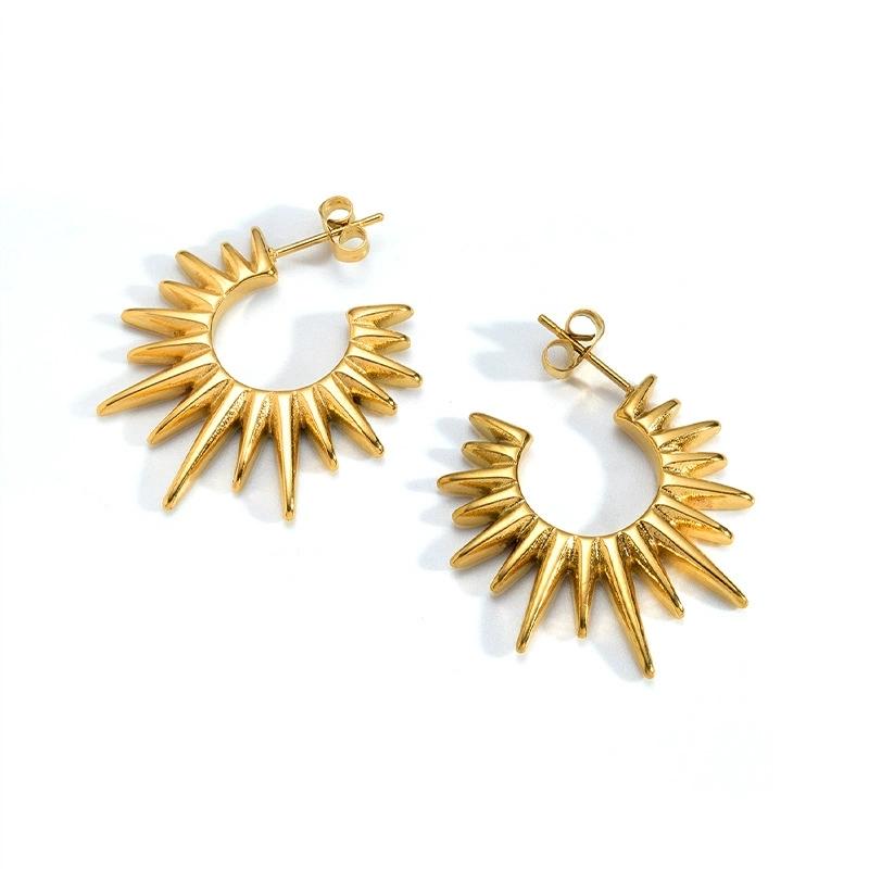 LT-MS-224 European American InS-style Exaggerated Sunflower Stud Earrings Fashionable Individual New Female Trend Stainless