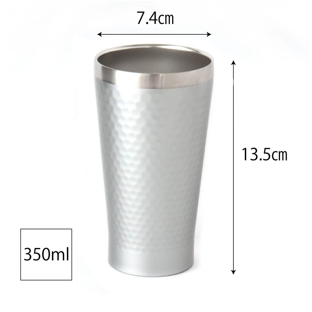 Dolce Duo Day Thermo Tumbler Glass Pair Beer Cup Beer Glass Thermal Insulation Stainless Steel Glass Vacuum Insulated Double Walled Ice Cube Included