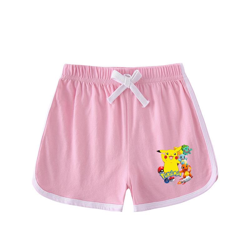 Pikachu Kids' Summer 2023 Short Sleeve T-shirt & Shorts Two-Piece Set