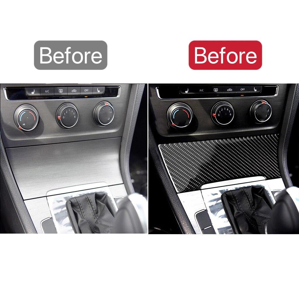 For Vw Golf Mk 7 Interior Console Cigarette Lighter Panel Cover Trim Carbon Fiber 2013 2014 2015 2016 2017