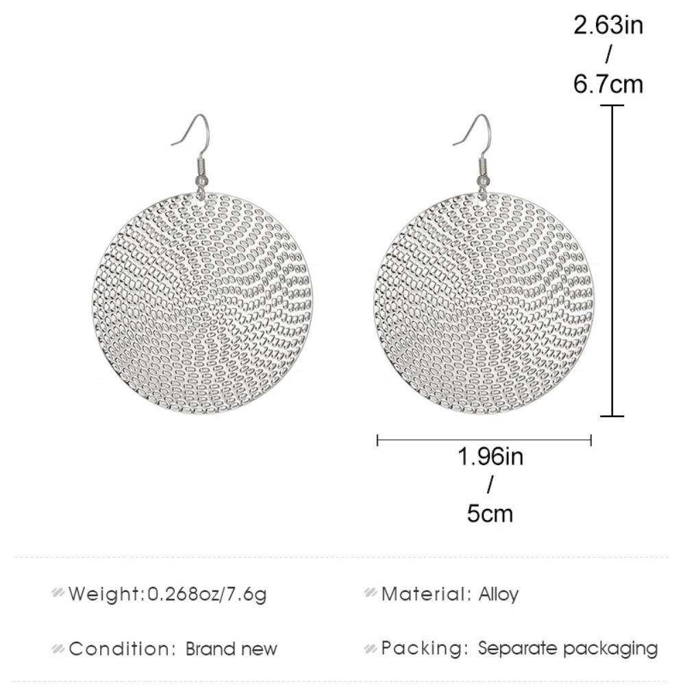 Nuovi Pendenti Orecchini Rotondi Grandi Geometrici Esagerati alla Moda in Oro per Donna Charme Retro Metallo Disco Rotondo Orecchini Gioielli