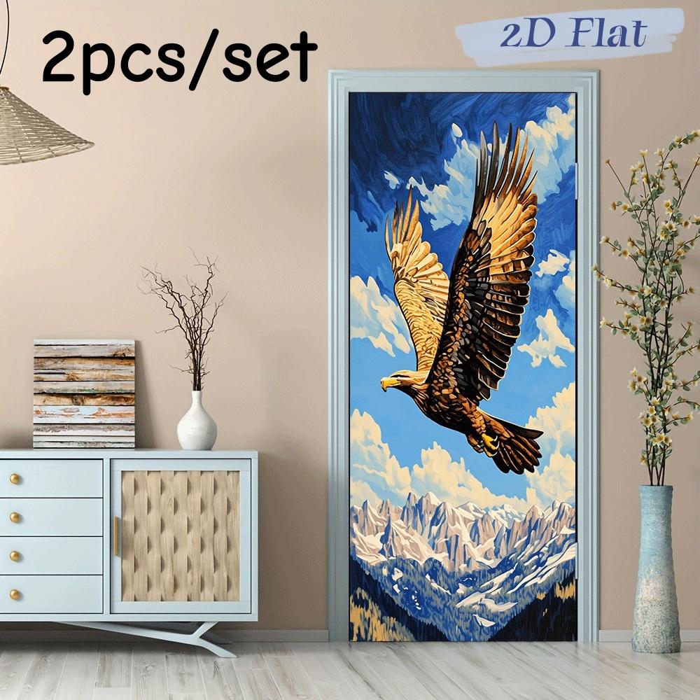 

2pcs Eagle Wings Wall Stickers with High Definition Printing Technology, Colorful Patterns, Durable and Durable, Comes with Adhe (as the picture,38.5x200cmx2)