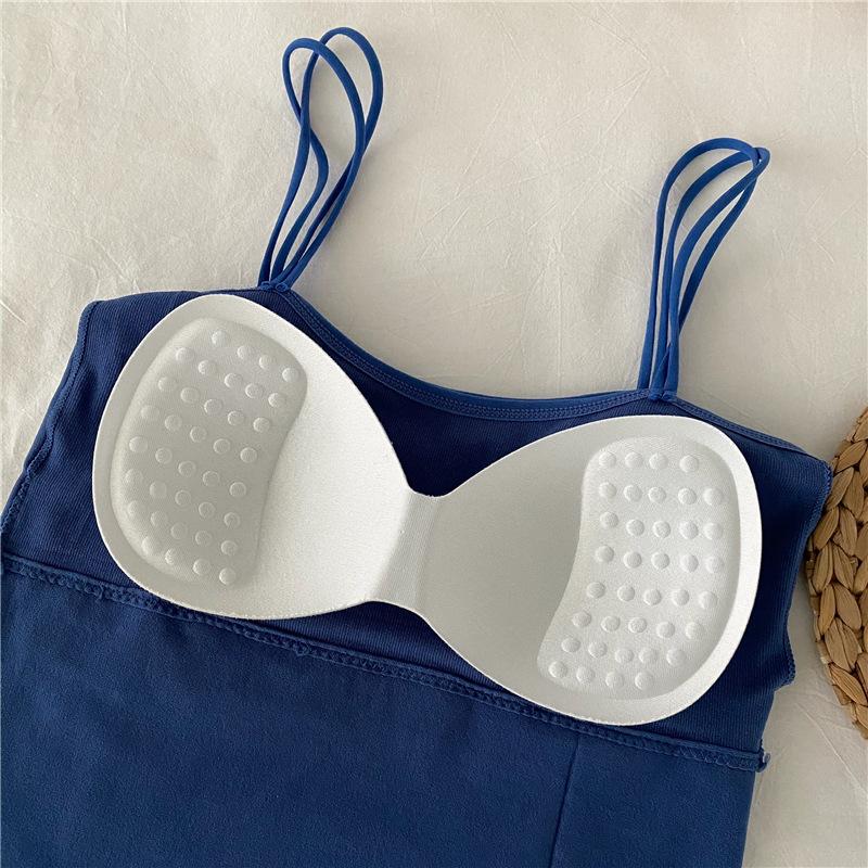 Spring and Summer New Hong Kong Taste Beautiful Back Slim Body All Wear Thin Short Letter Strap Small Vest