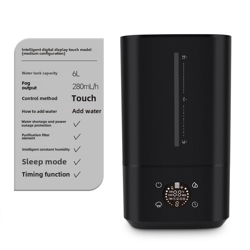 Umidificatore 6L Umidità Costante Intelligente, Grande Capacità e Design Silenzioso, Umidificazione Sana, Design Multifunzionale
