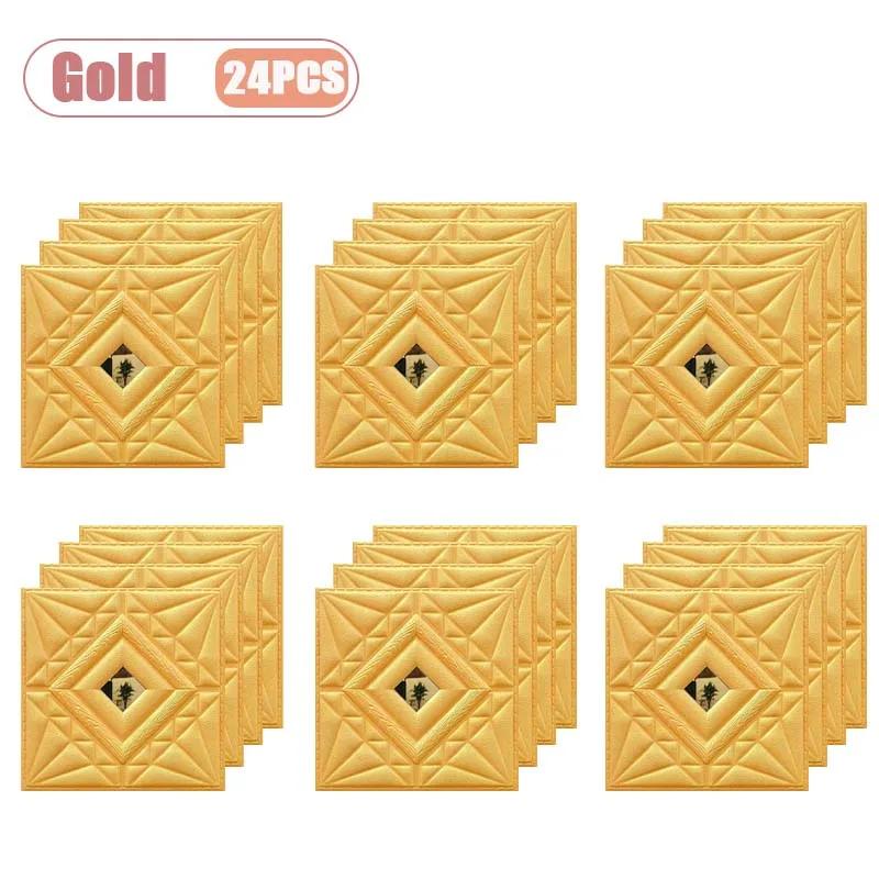 4-24PCS 30x30cm Self-Adhesive Wall Sticker 3D Soft Wall Stickers DIY Bedroom Living Room Background Home Decor Wall Decoration