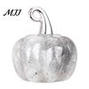Versatile Seasonal Accents Natural Crystal Pumpkin Pendant, Mini Carved Stone Charm with Window Display Ornaments Metal Hook, Halloween Micro