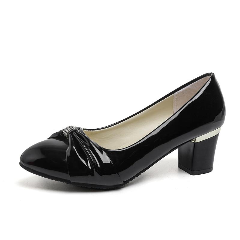 Damskie Buty Wysokiej Jakości Lakierowana Skóra Biznesowe Niskie Obcasy Eleganckie Modne Szpiczaste Płytkie Usta Jednokolorowe Damskie Mokasyny