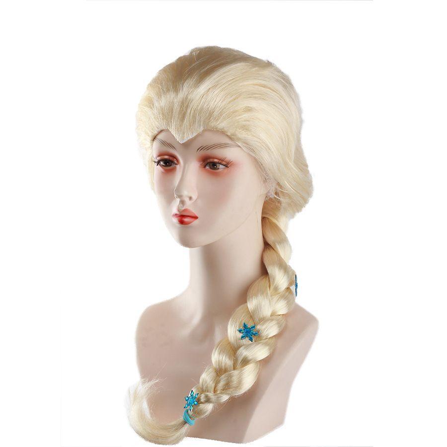 Gefrorene Prinzessin Elsa Cosplay Anime-Stil Perücke Hellblonde Perückenkappe