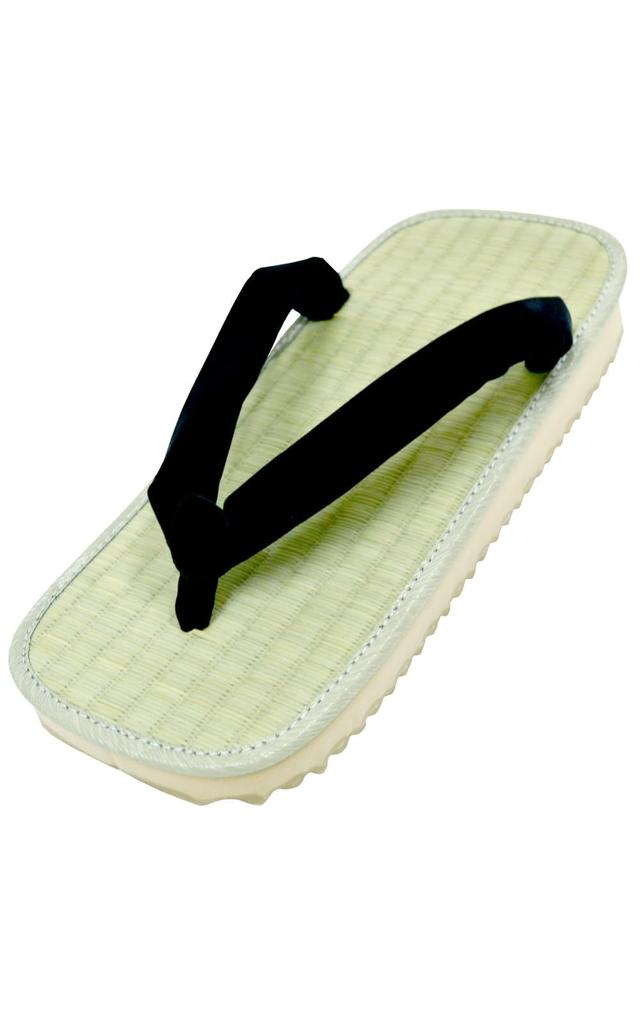 Sponge Bottom Igusa M Pattern Black Available in 5 Sizes in 23cm to [Ai-Ai] Setta, Tatami, Black, Indigo-dyed Thong, Striped/Hemp Leaf/Seikai Wave,