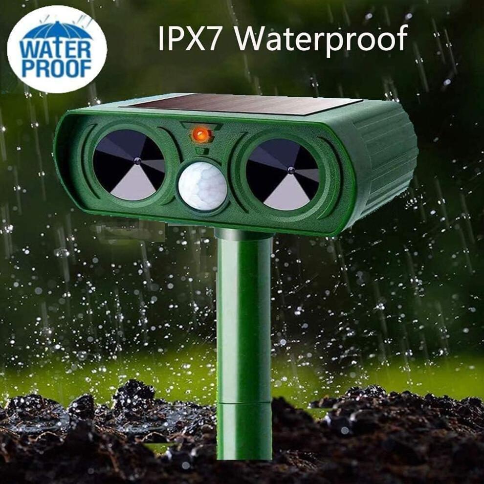 Outdoor Animal Deterrent, Humane Animal Repellent with Solar Powered Motion Sensor Hunter Equipment, Ultrasonic Sound Waves for Protect Gardens, Easy