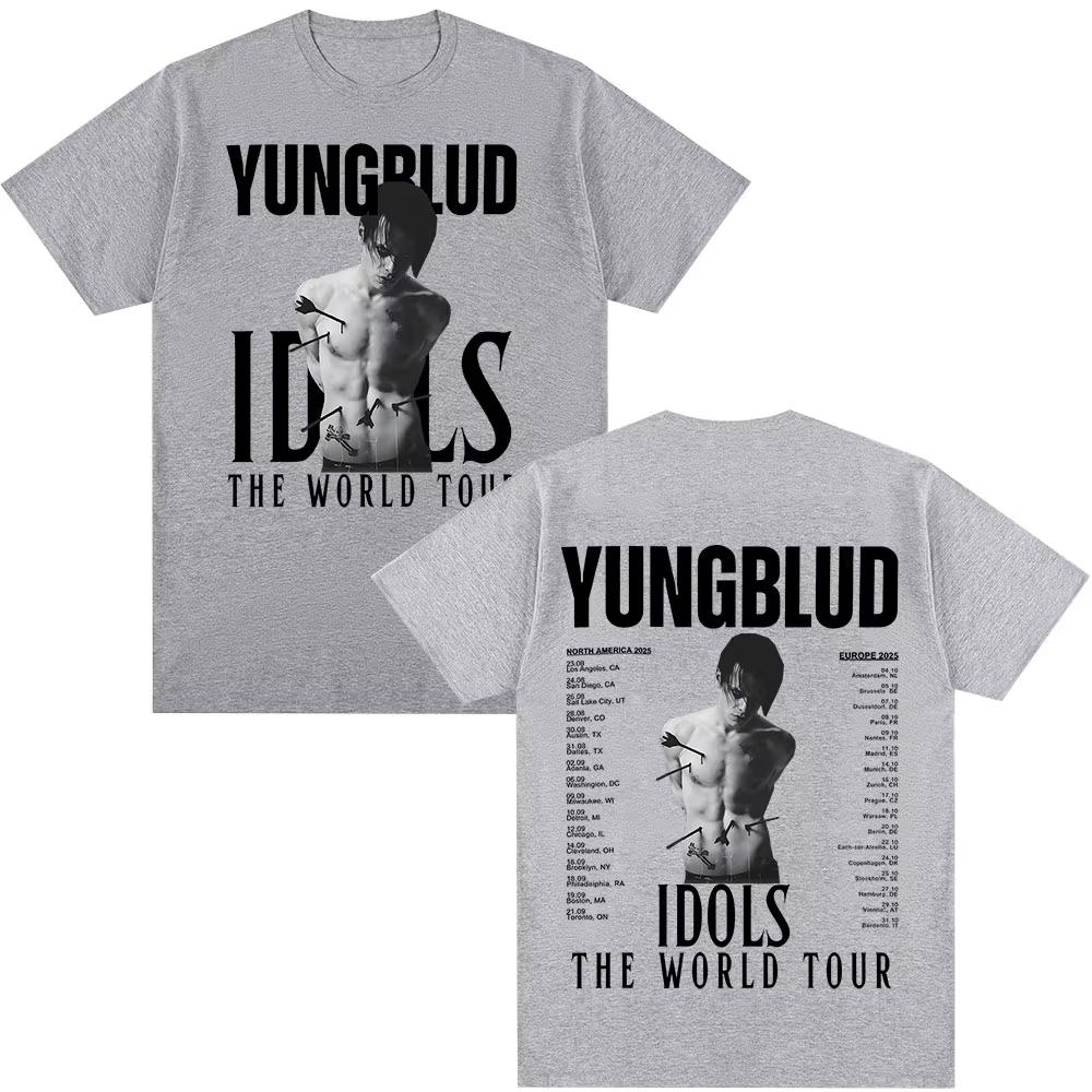 Yungblud IDOLS The World Tour 2025 T Shirt Mens Women Hip Hop Short Sleeve T-shirts Casual Cotton Oversized Tee Shirt Streetwear
