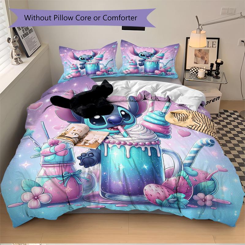 Stitch'S Sweet Fantasy Print 3Pcs Bedding Setduvet Cover With 2 Bedropillowcase Home Birthday Gift