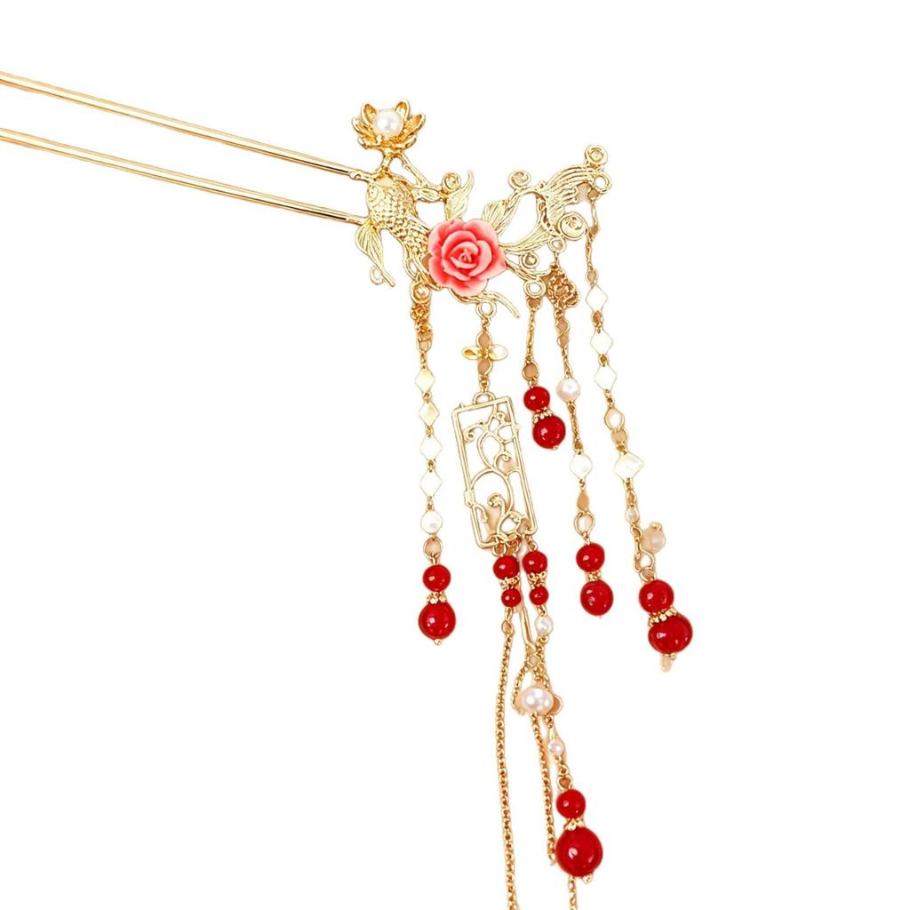 Épingle à cheveux en forme de U Fleur de Carpe Style Ancien Heurtoir de Chignon pour Cheveux pour Femmes Heurtoir de Chignon Chinois