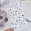 Tomoni Jelly Blue Pudding Glitter Nail Stickers - Super Cute Ice Transparent Nail Art Decals