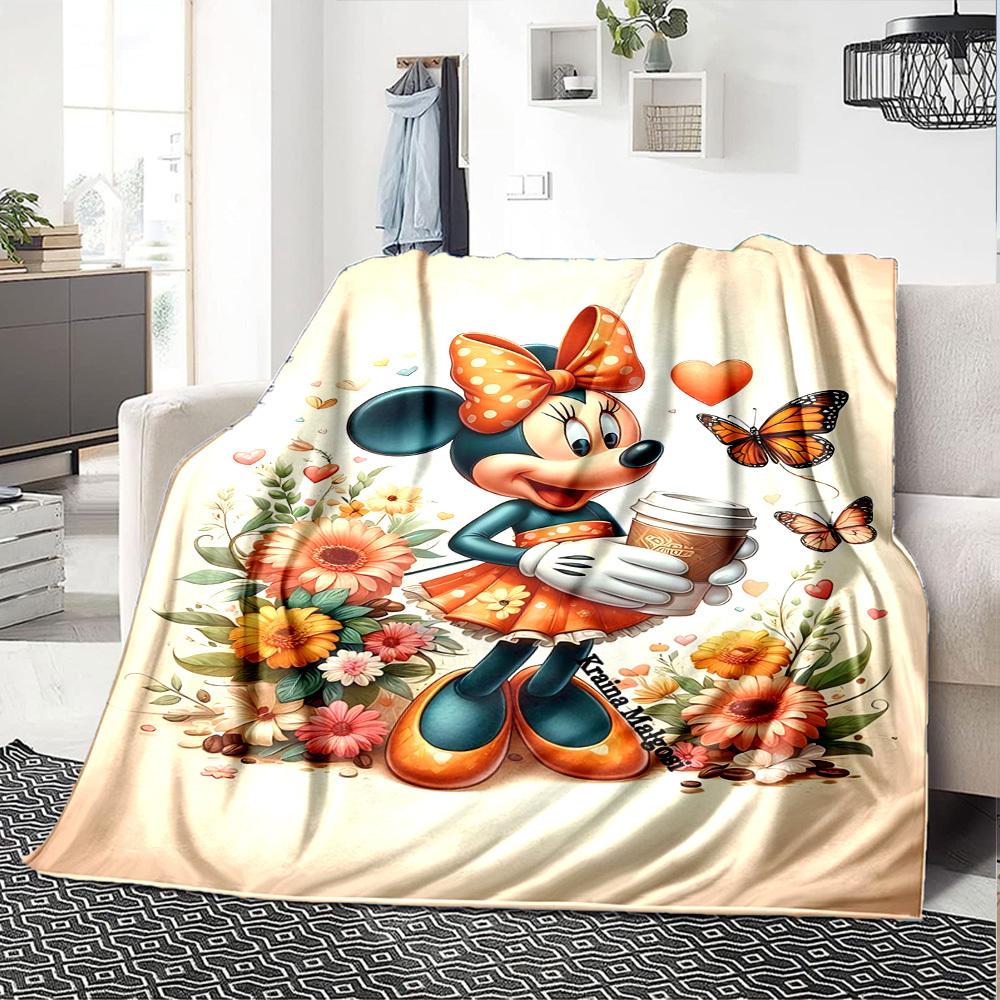 1pc flowers coffee blanket Lightweight Flannel Throw for Sofa Bed Travel Camping Livingroom Office Couch Chair